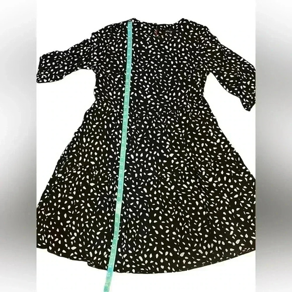 New Look. Black Spot Print Tiered Mini Smock Dress. Size US 2. NWT - Picture 7 of 11